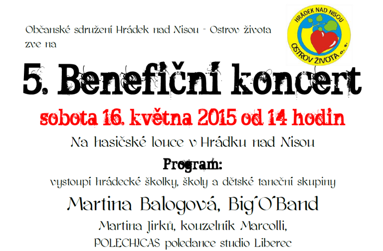 Ostrov života zve na 5. Benefiční koncert!